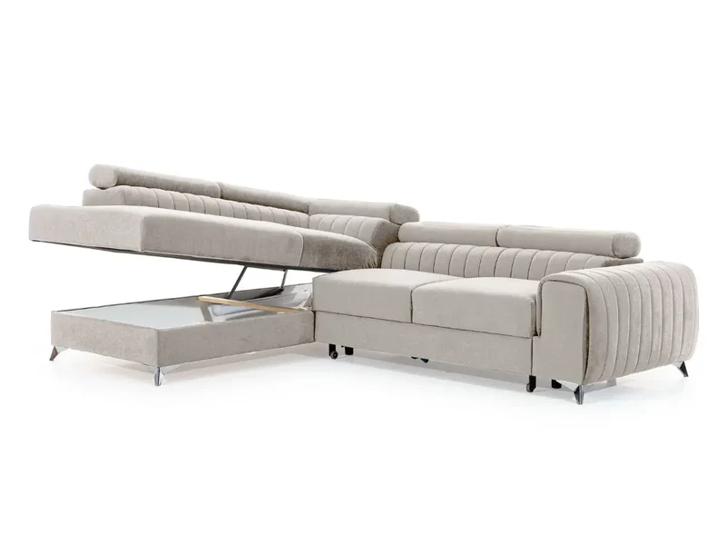 Canapé d'angle convertible têtières relevables SEOUL