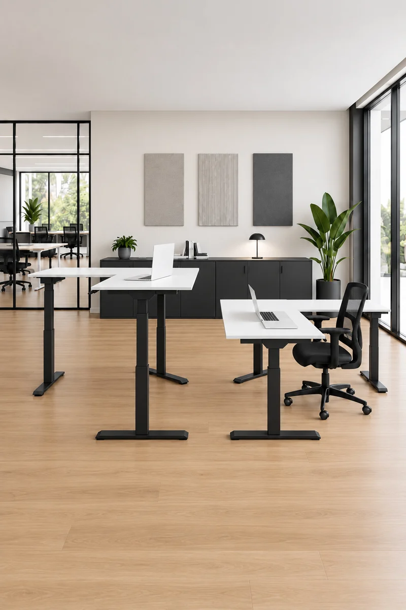 Bureau d'Angle Assis Debout Électrique Professionnel Pop AD | Frezza