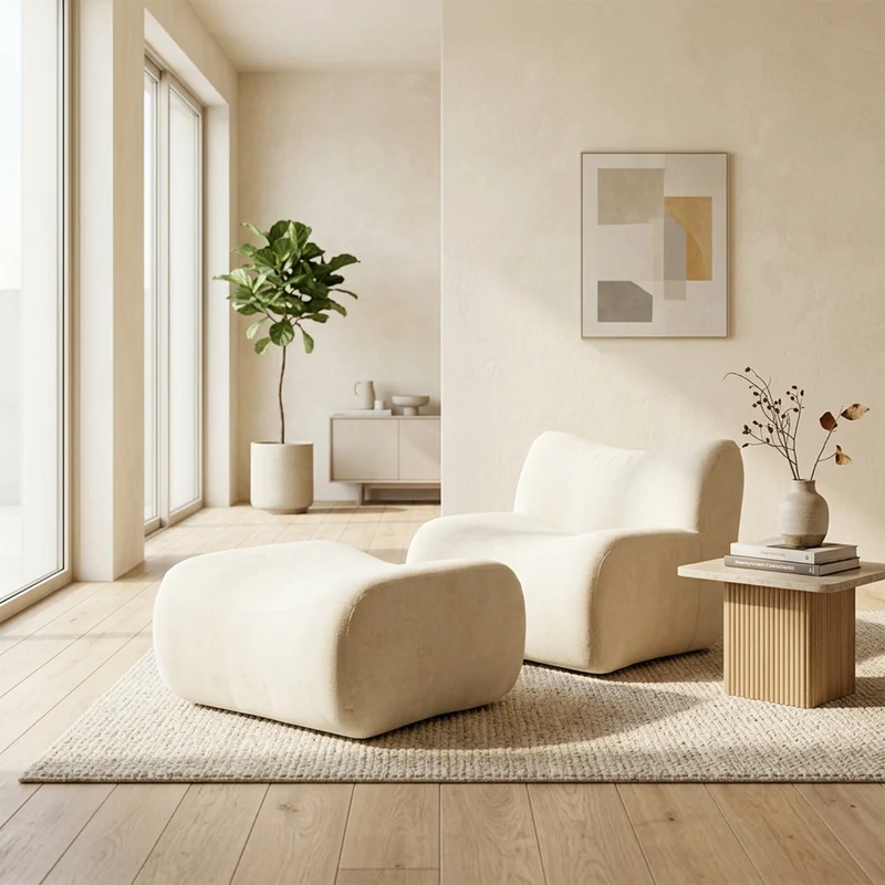 Canapé modulaire chenille beige 1 place