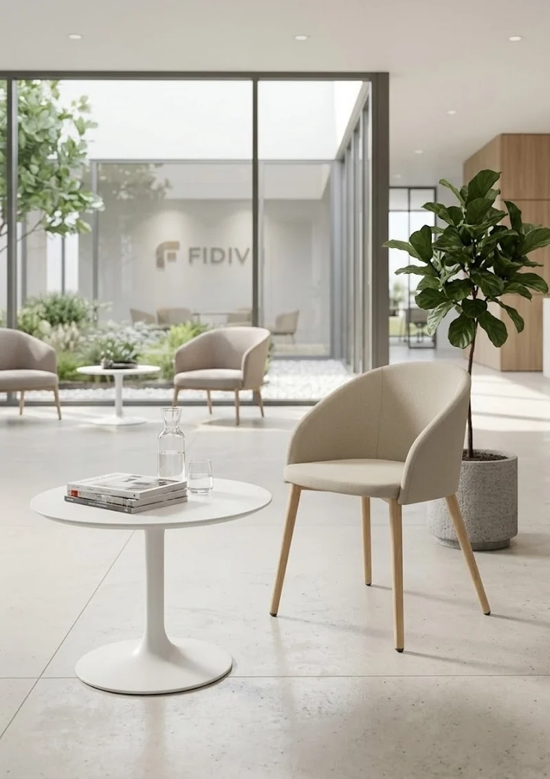 Fauteuil visiteur Duna - 4 pieds bois