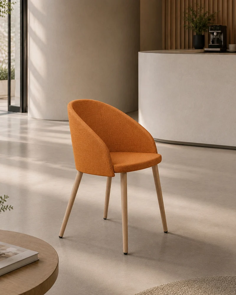 Fauteuil visiteur Duna - 4 pieds bois