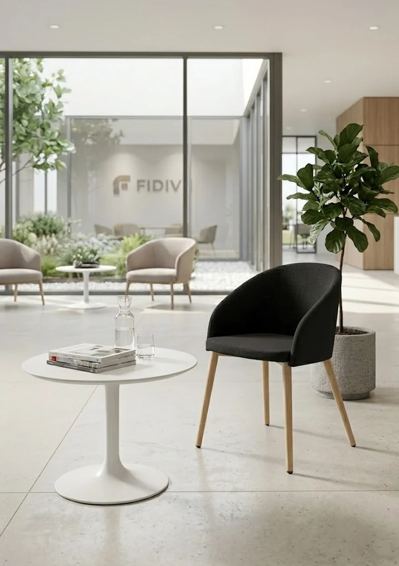 Fauteuil visiteur Duna - 4 pieds bois