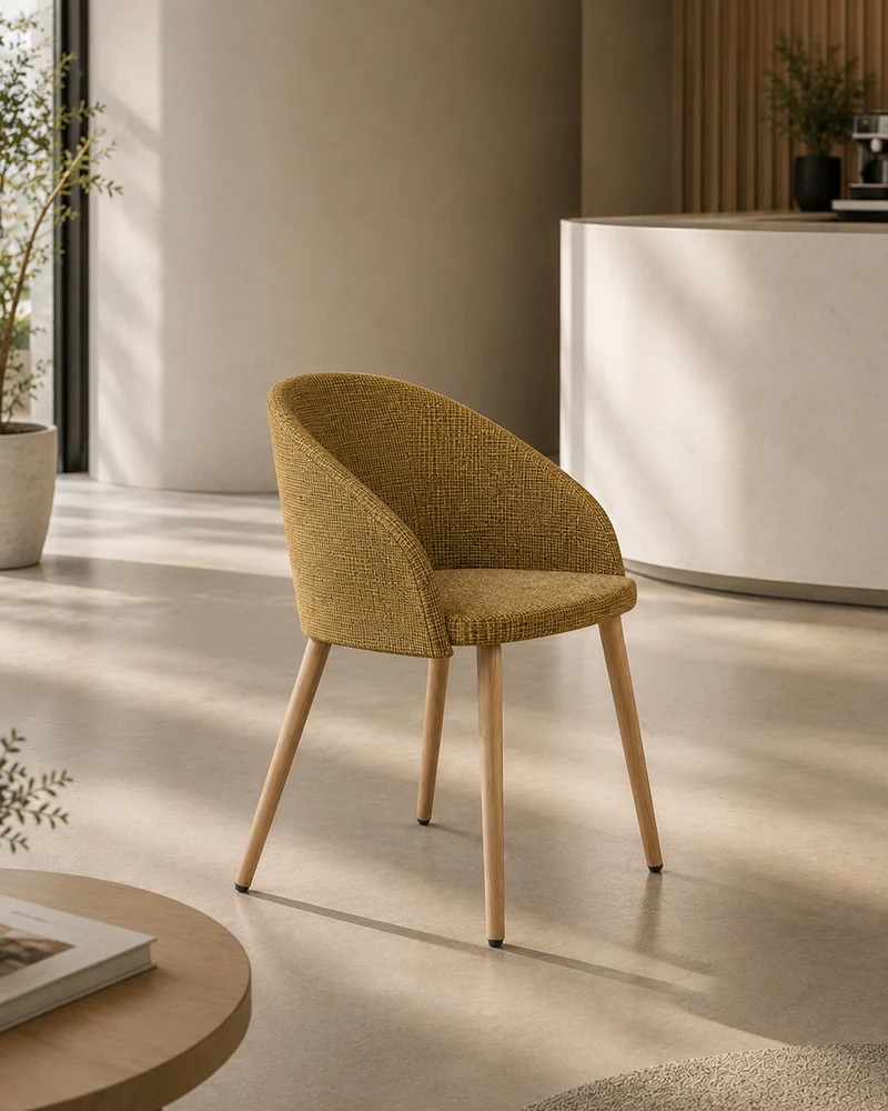 Fauteuil visiteur Duna - 4 pieds bois