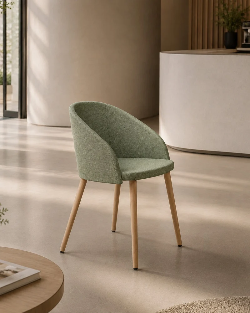 Fauteuil visiteur Duna - 4 pieds bois