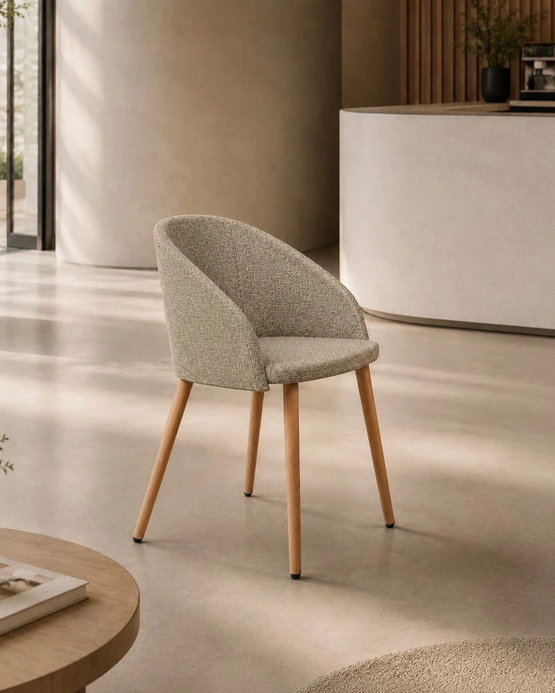 Fauteuil visiteur Duna - 4 pieds bois