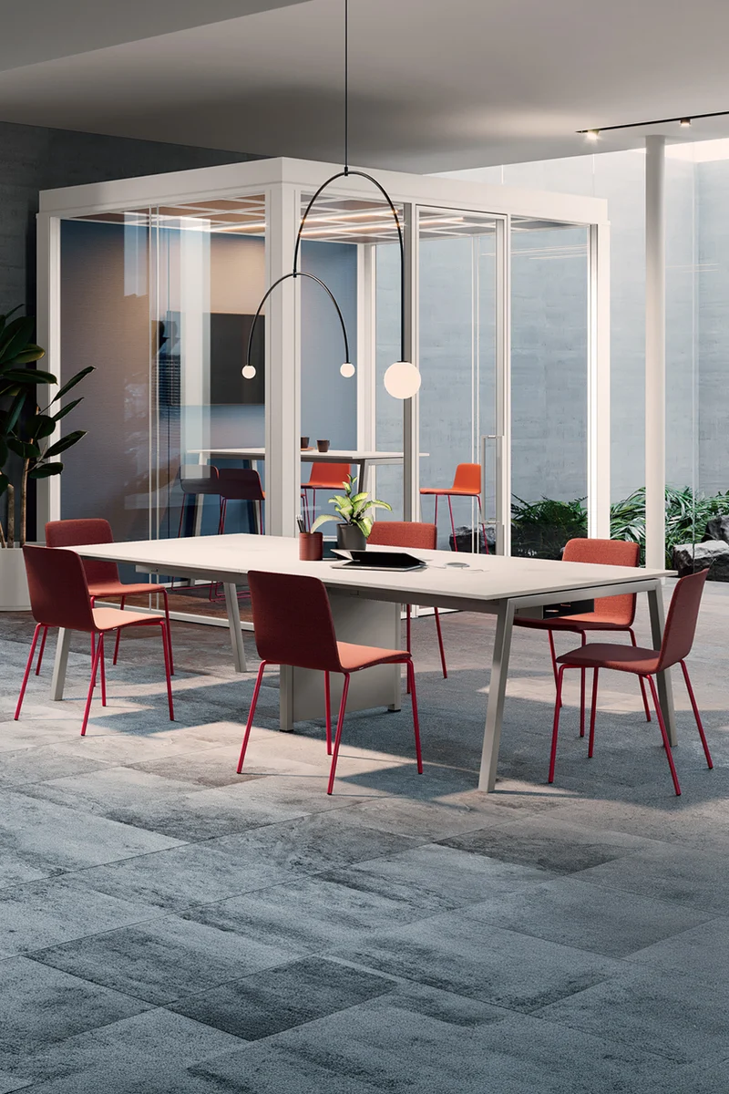 Table de réunion Pop Ace P125 / P165 - Pieds métal inclinés