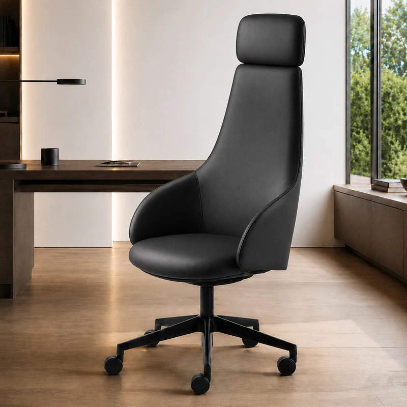 Fauteuil de direction Kontea haut dossier cuir