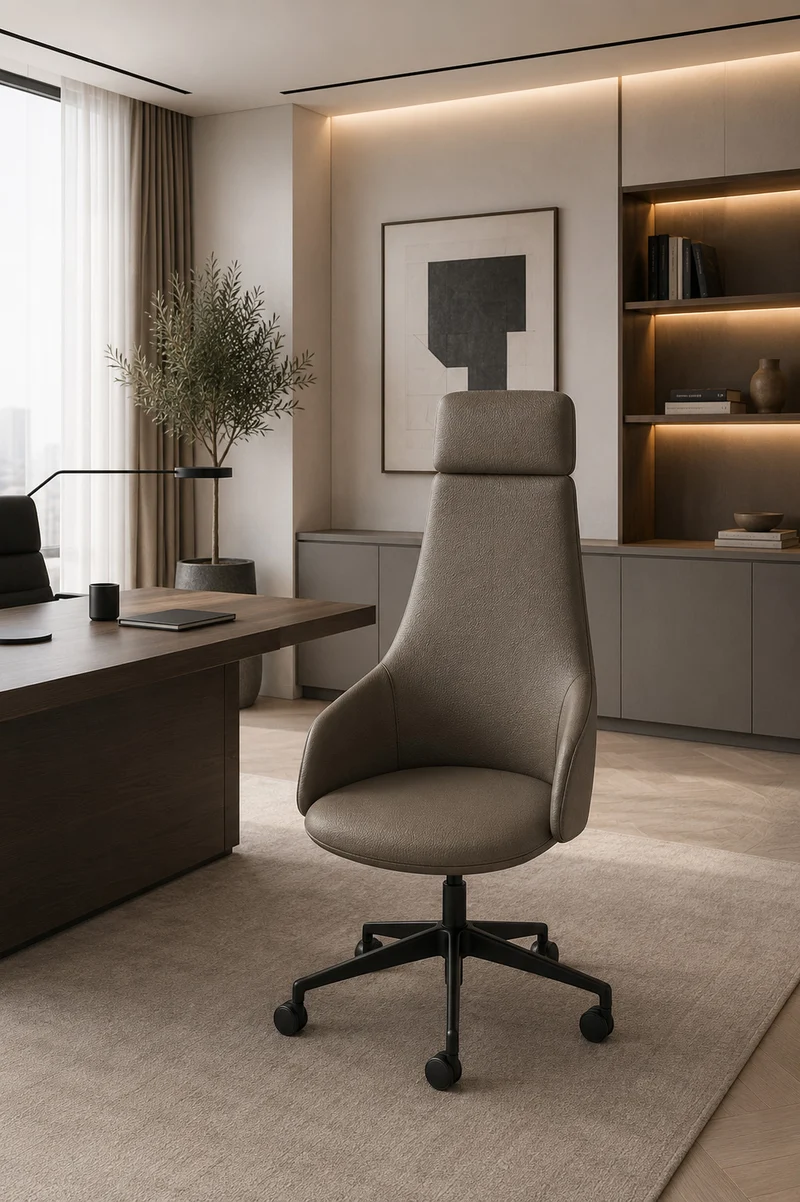 Fauteuil de direction Kontea haut dossier cuir