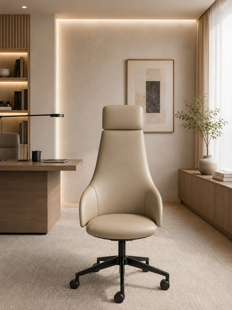 Fauteuil de direction Kontea haut dossier cuir