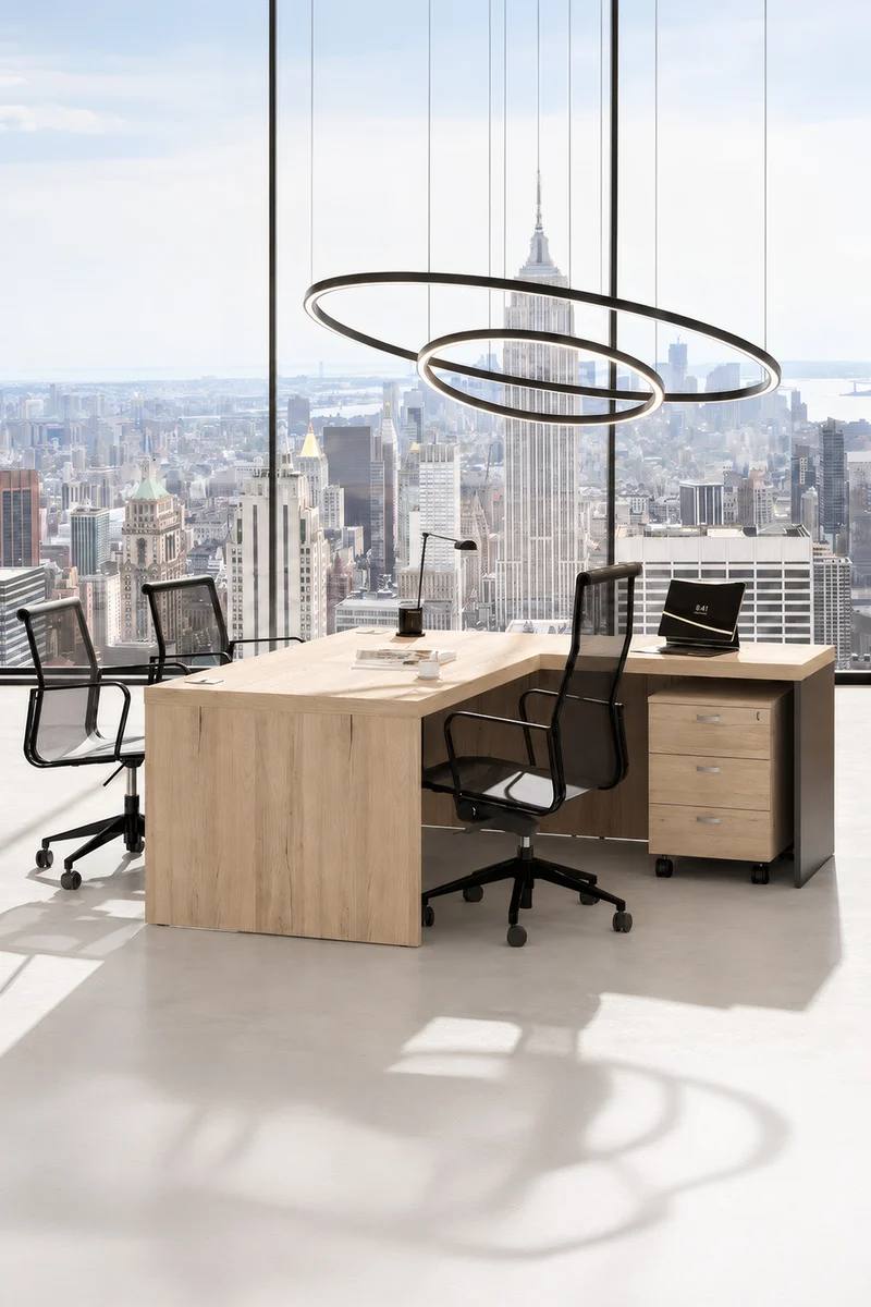 Bureau de Direction AUREA avec Retour – Pieds Panneaux