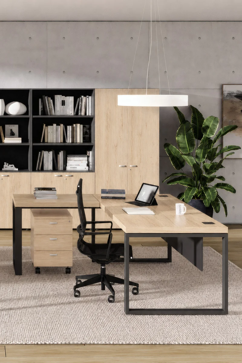 Bureau de Direction AUREA avec Retour – Pieds Métal