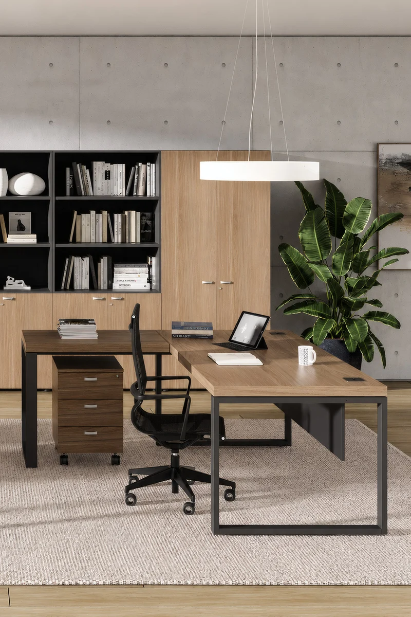 Bureau de Direction AUREA avec Retour – Pieds Métal