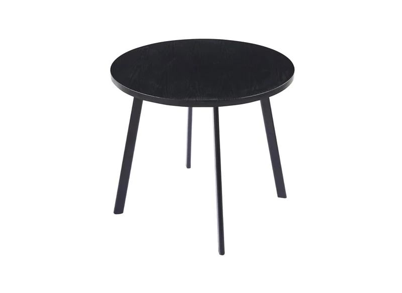 Ensemble table à manger en bois noir avec 4 tabourets gris IRINA