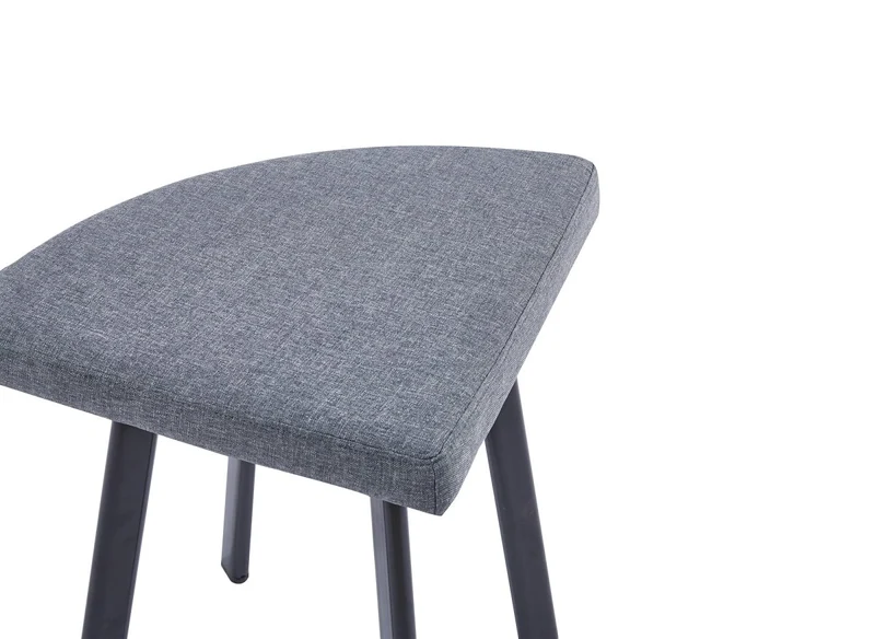 Ensemble table à manger en bois noir avec 4 tabourets gris IRINA