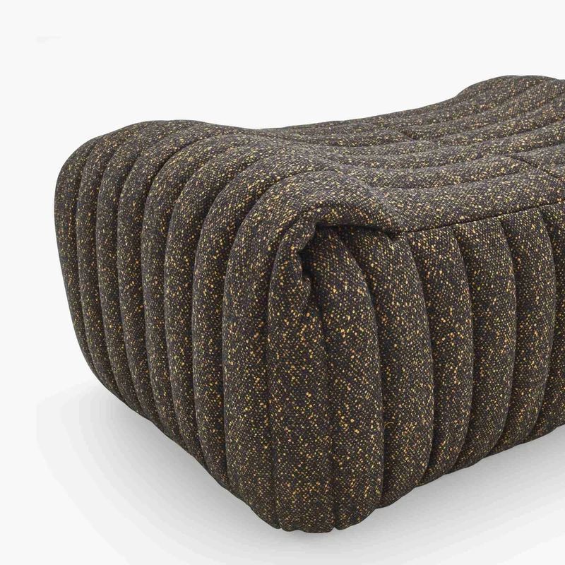 SANDRA - Pouf en tissu Ara coloris Noisette