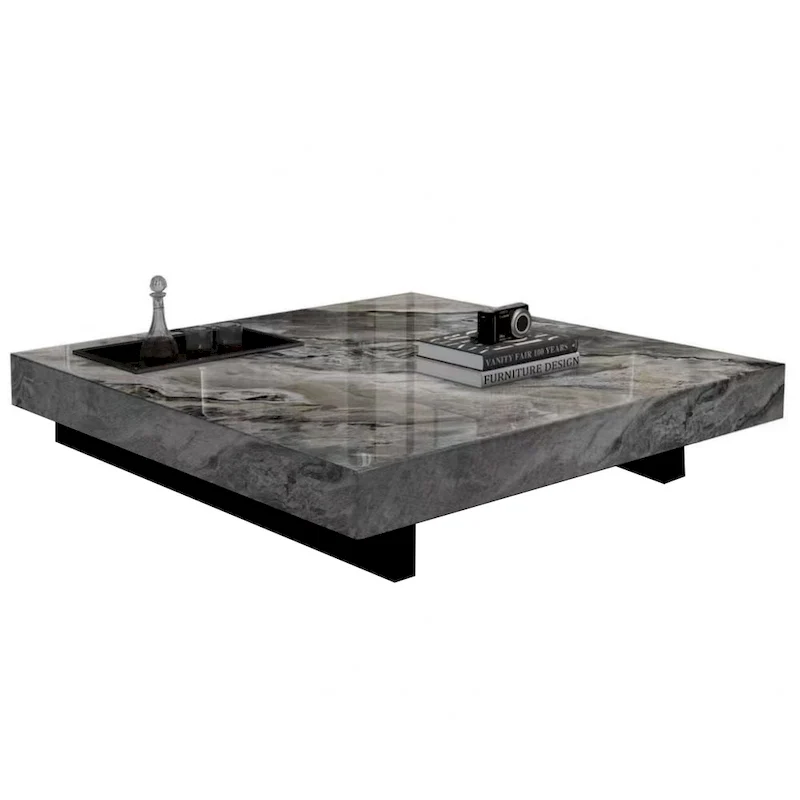 Table basse carrée en pierre frittée