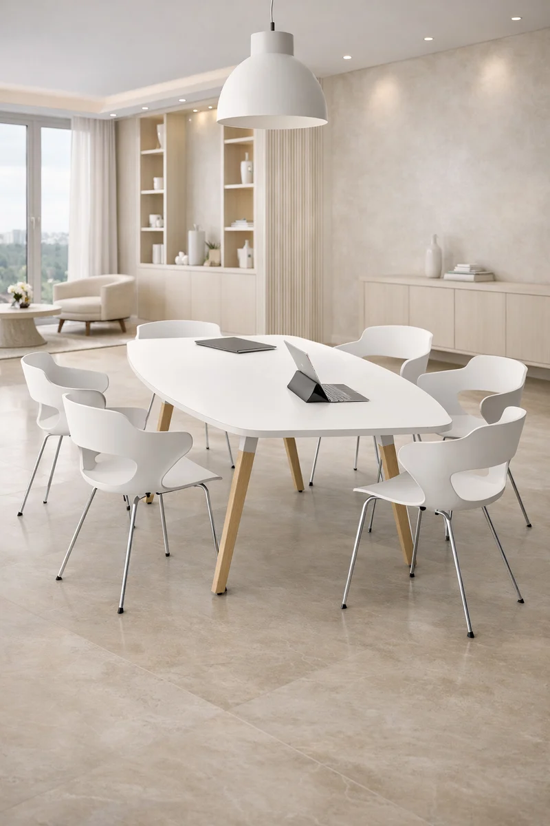Table de réunion tonneau Oslo 6 personnes