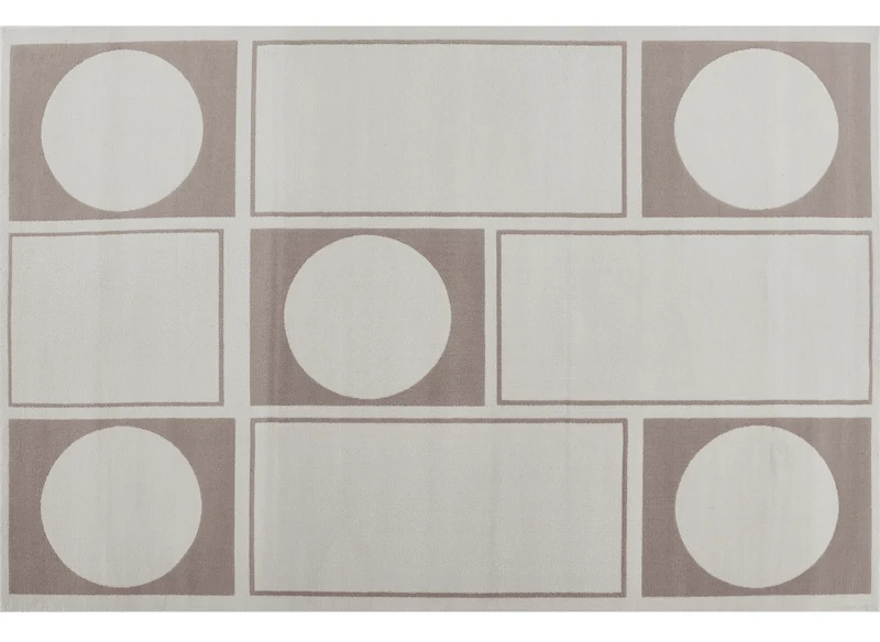 Tapis à formes géométriques beige et marron 200 x 290 cm SIENNA