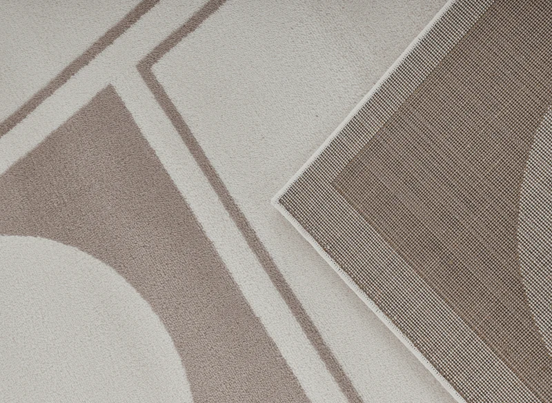 Tapis à formes géométriques beige et marron 160 x 230 cm SIENNA
