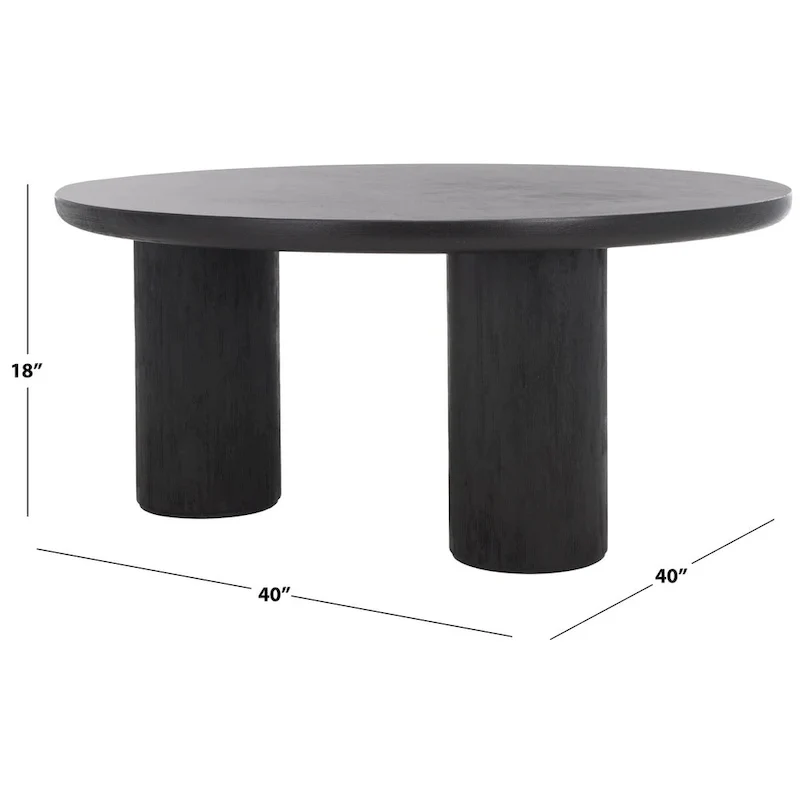 Table basse ronde à trois pieds - 40 cm de large x 40 cm de profondeur x 18 cm de haut
