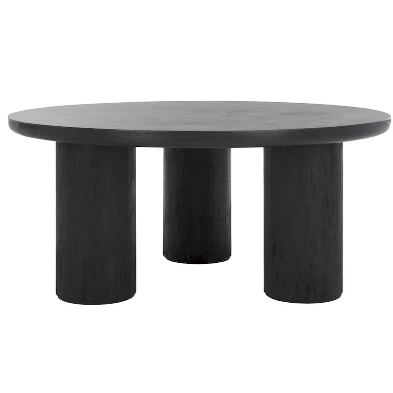 Table basse ronde à trois pieds - 40 cm de large x 40 cm de profondeur x 18 cm de haut