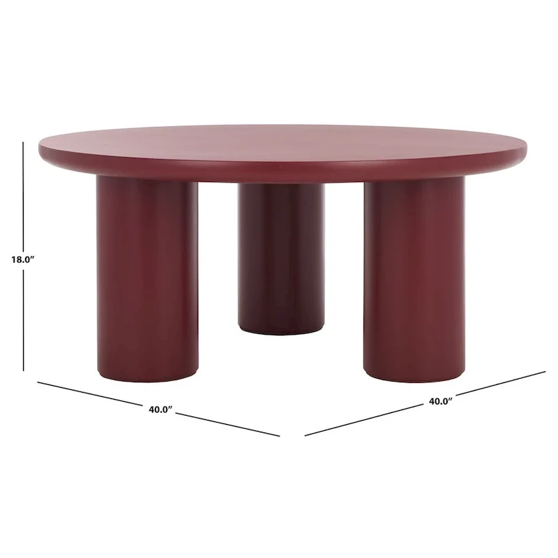 Table basse ronde à trois pieds - 40 cm de large x 40 cm de profondeur x 18 cm de haut