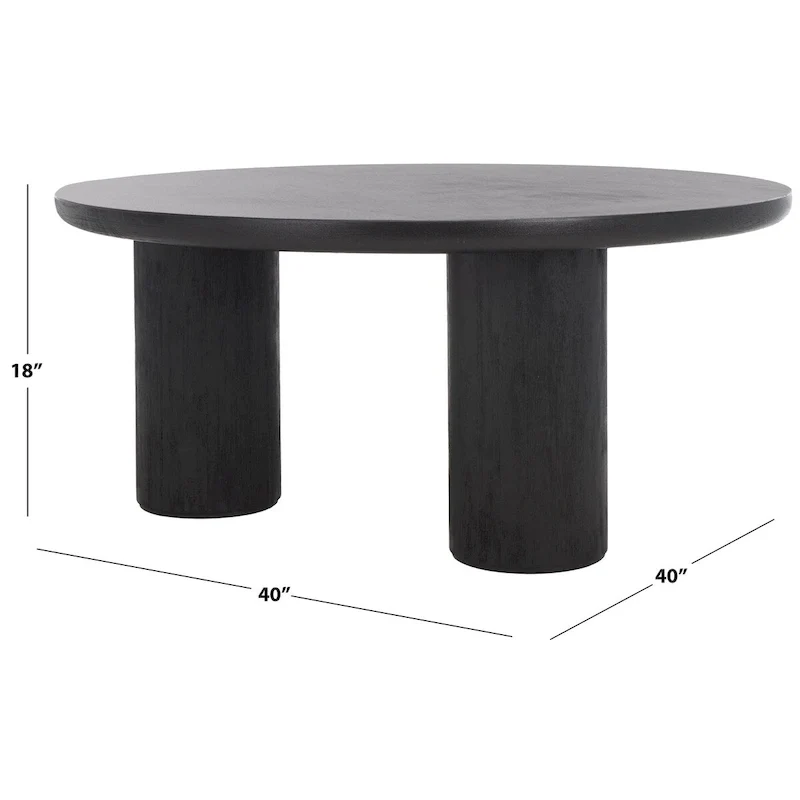 Table basse ronde à trois pieds - 40 cm de large x 40 cm de profondeur x 18 cm de haut