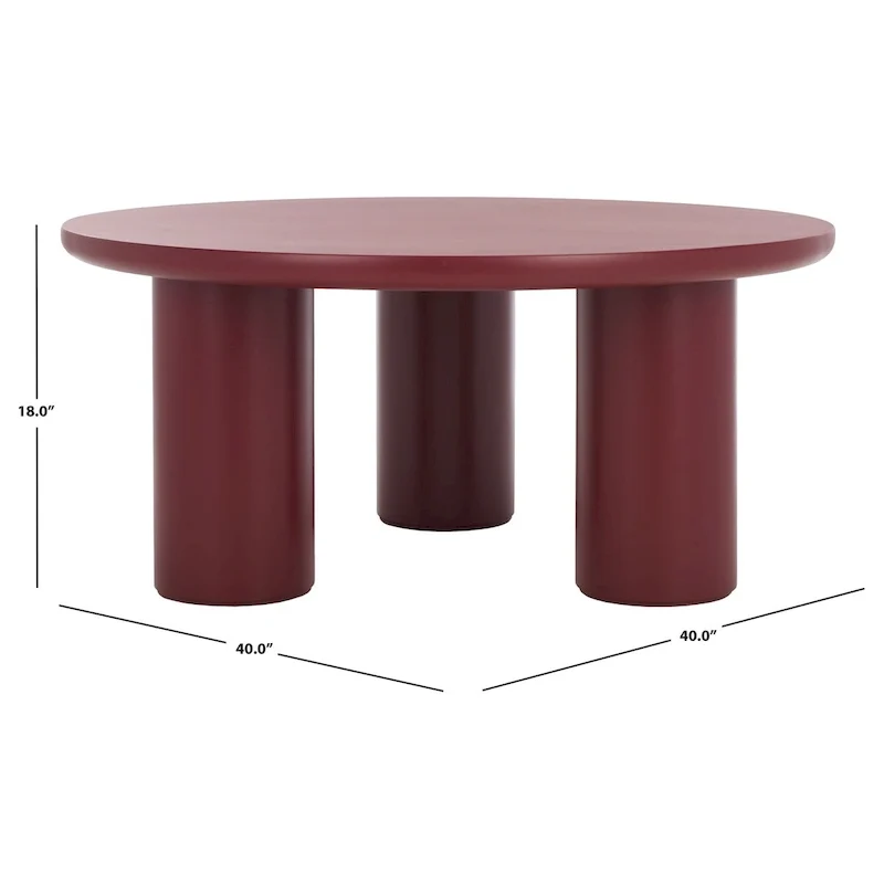 Table basse ronde à trois pieds - 40 cm de large x 40 cm de profondeur x 18 cm de haut