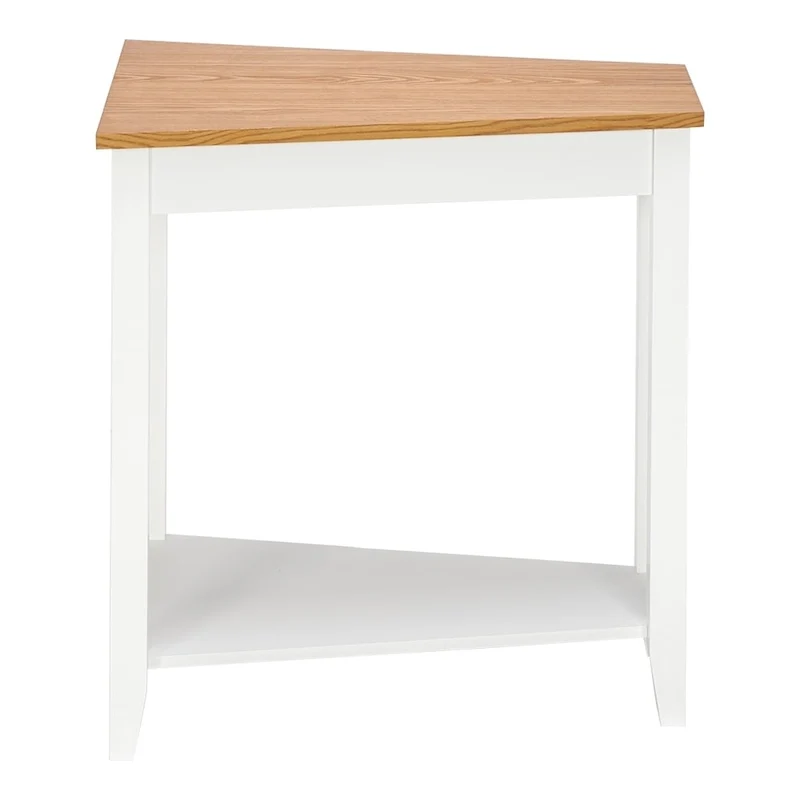 Table de chevet/bout de canapé étroite double couche, blanche