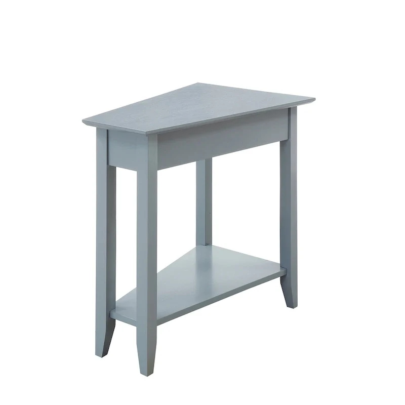 Table d'appoint traditionnelle en forme de coin avec étagères