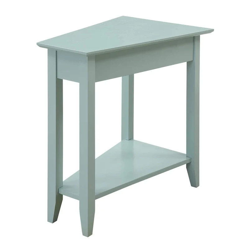 Table d'appoint traditionnelle en forme de coin avec étagères