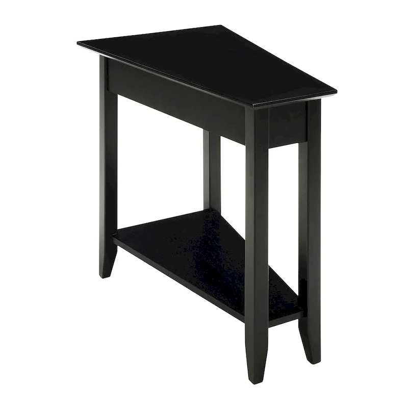 Table d'appoint traditionnelle en forme de coin avec étagères