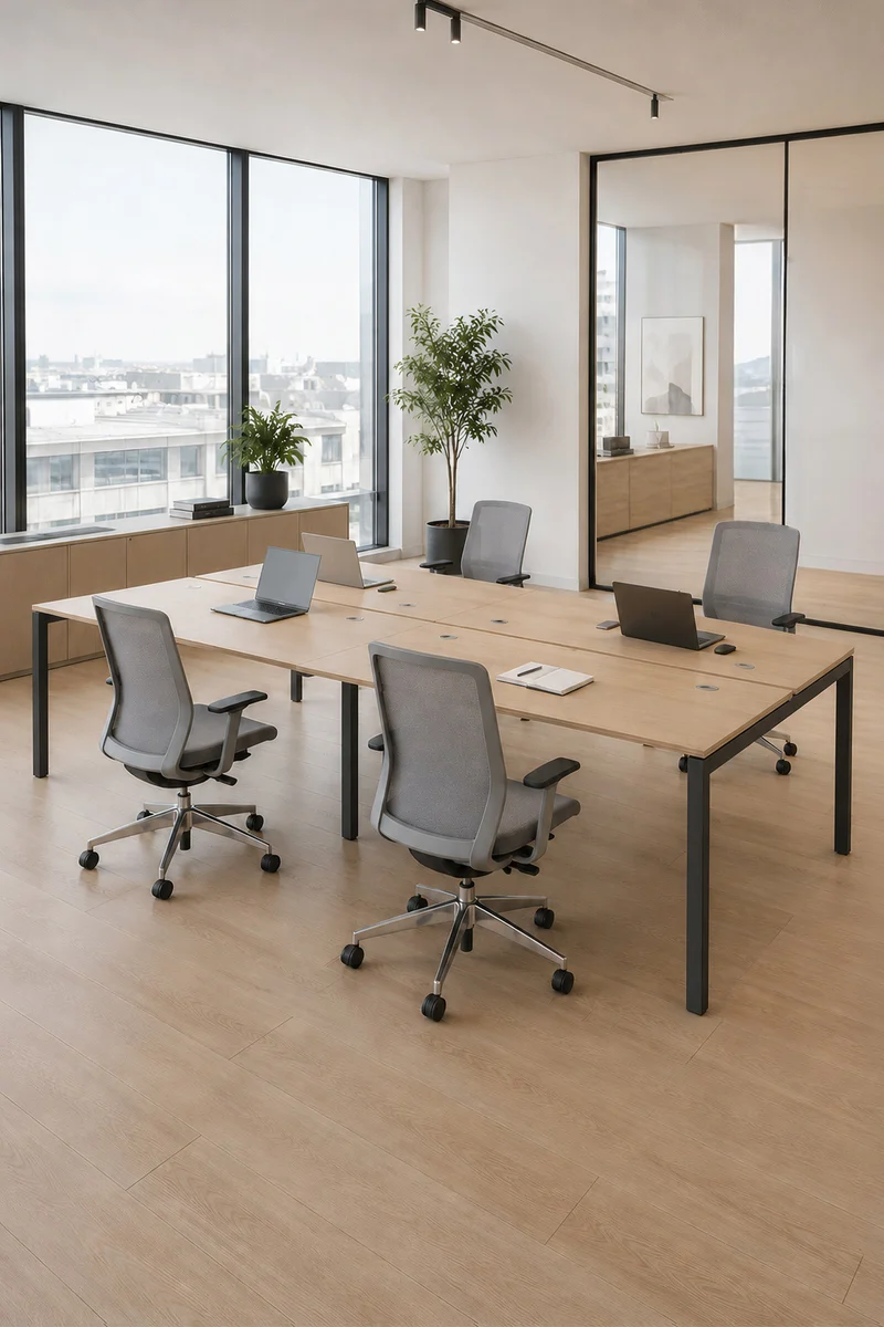 Bureau Bench 4 Personnes Express+ sans panneau écran