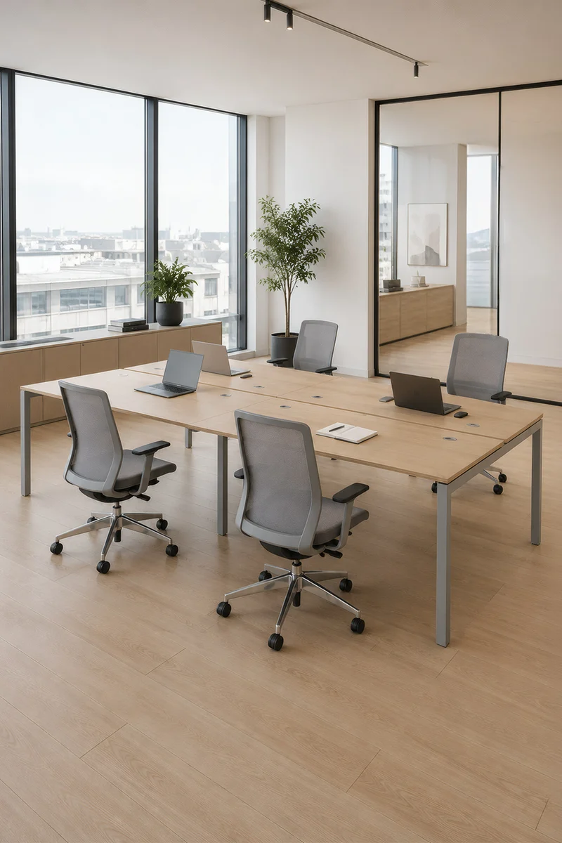 Bureau Bench 4 Personnes Express+ sans panneau écran