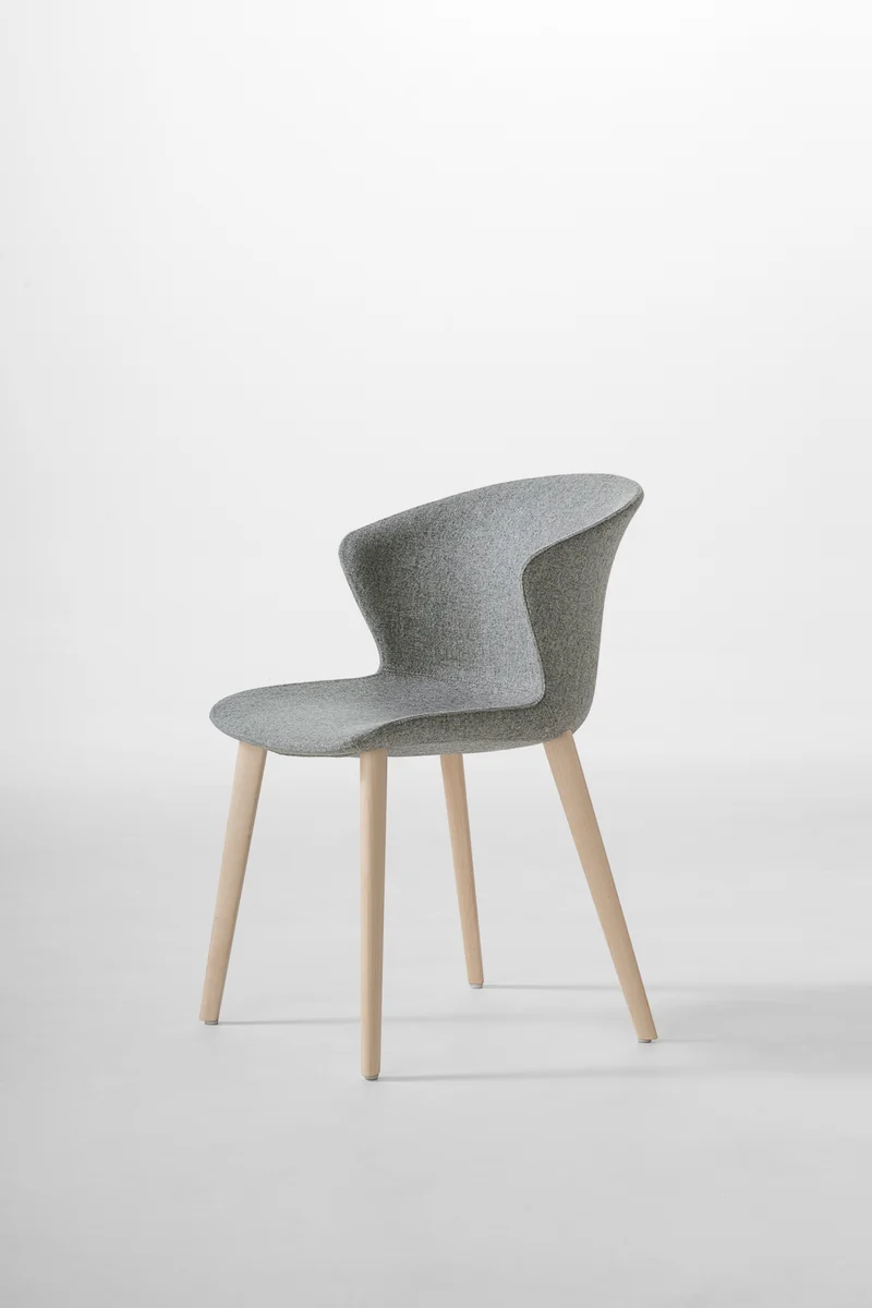 Chaise rembourrée Kicca Plus - Pieds bois