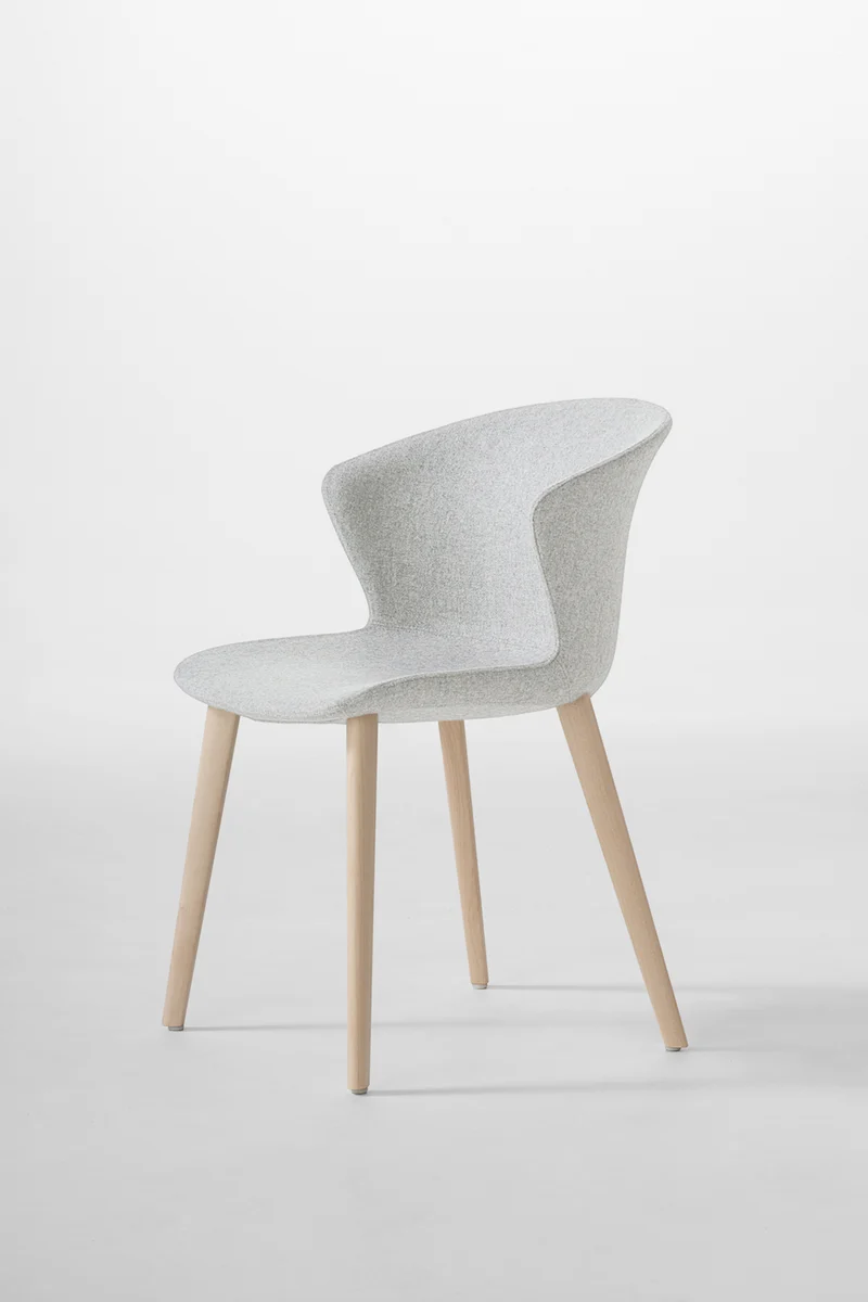 Chaise rembourrée Kicca Plus - Pieds bois