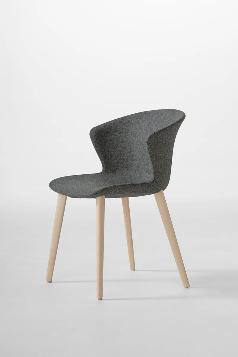 Chaise rembourrée Kicca Plus - Pieds bois