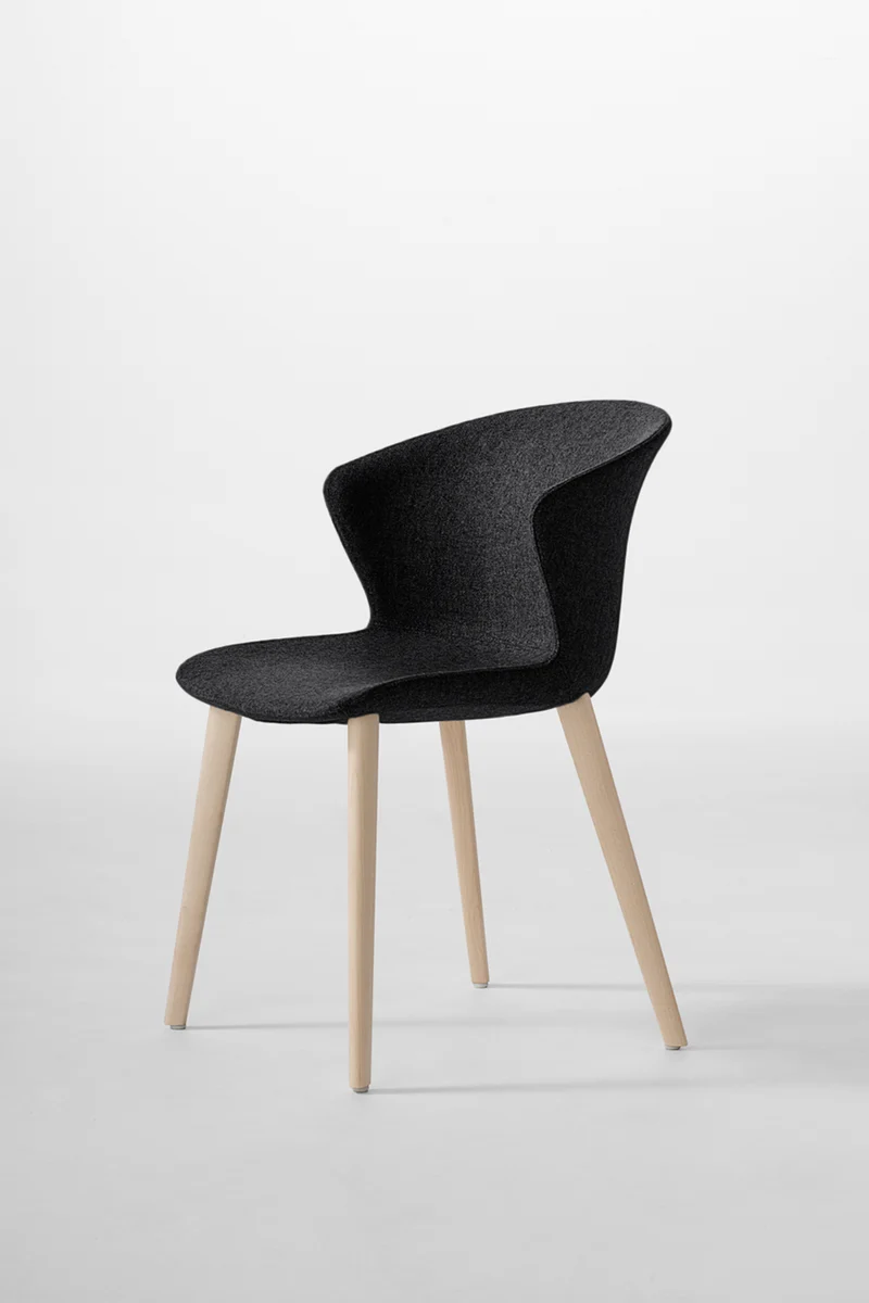 Chaise rembourrée Kicca Plus - Pieds bois