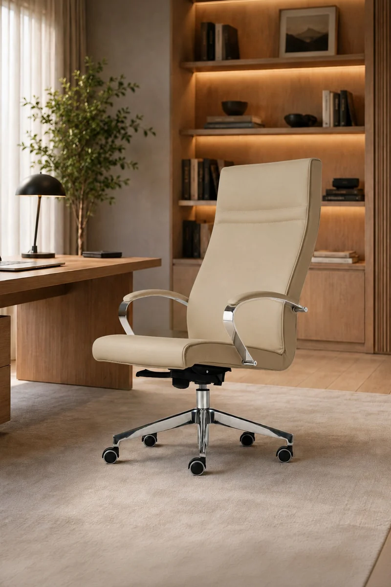 Fauteuil de direction Venus cuir haut dossier design