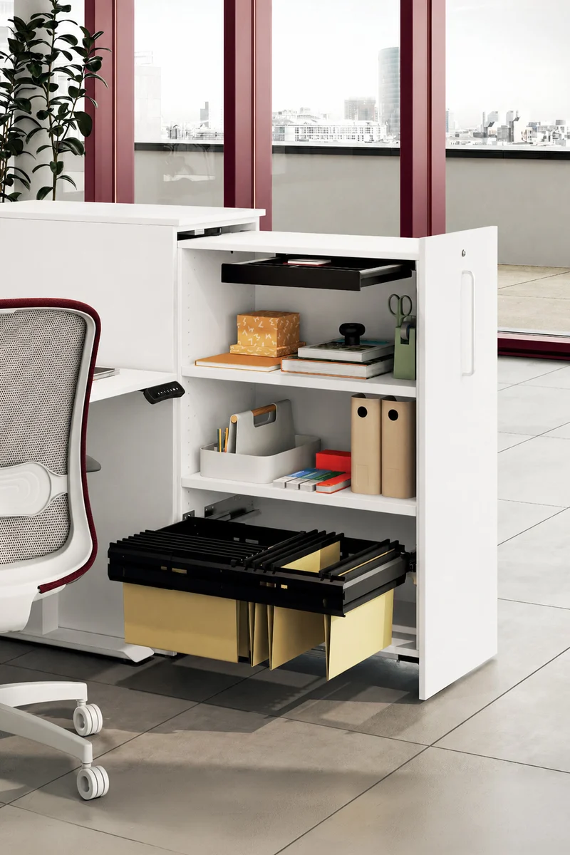 Caisson haut ORGATOWER – compatible bureaux individuels (top 25 mm)