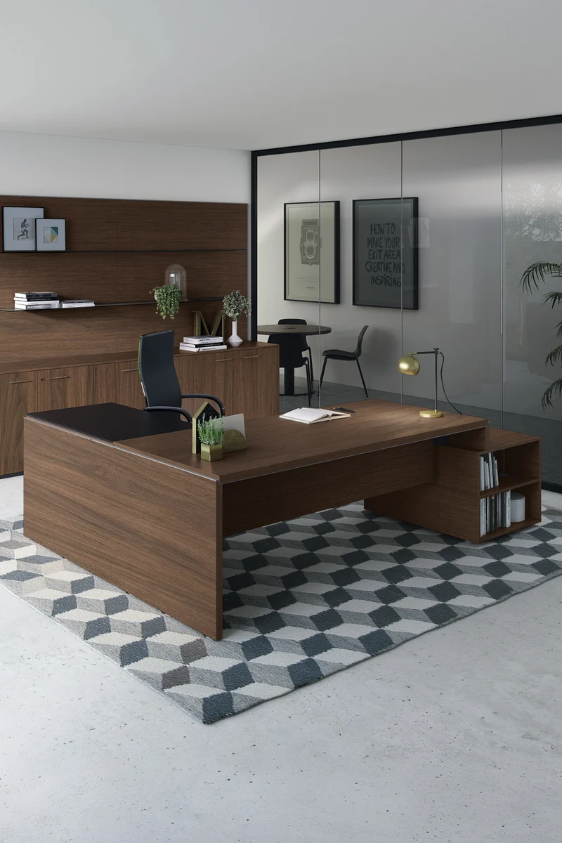 Bureau de direction Asset avec retour et rangement