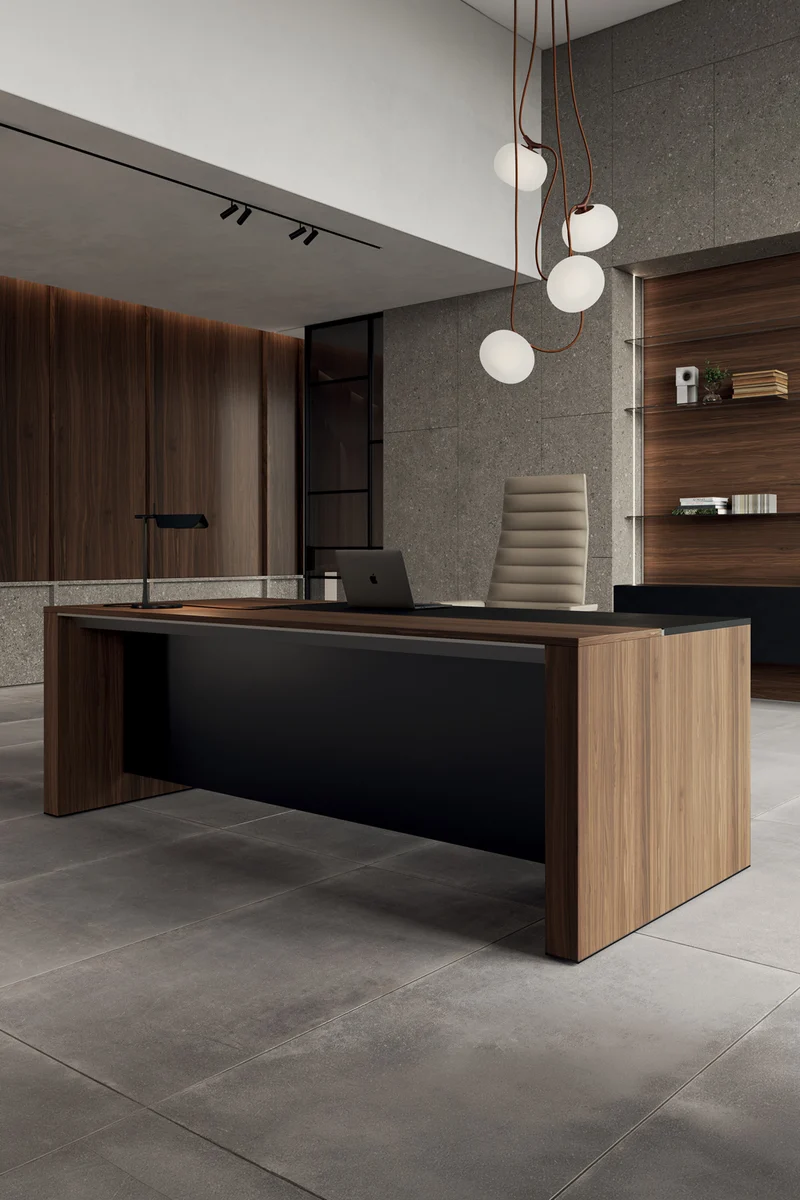 Bureau de direction L200 ONO Monolithique - Placage bois