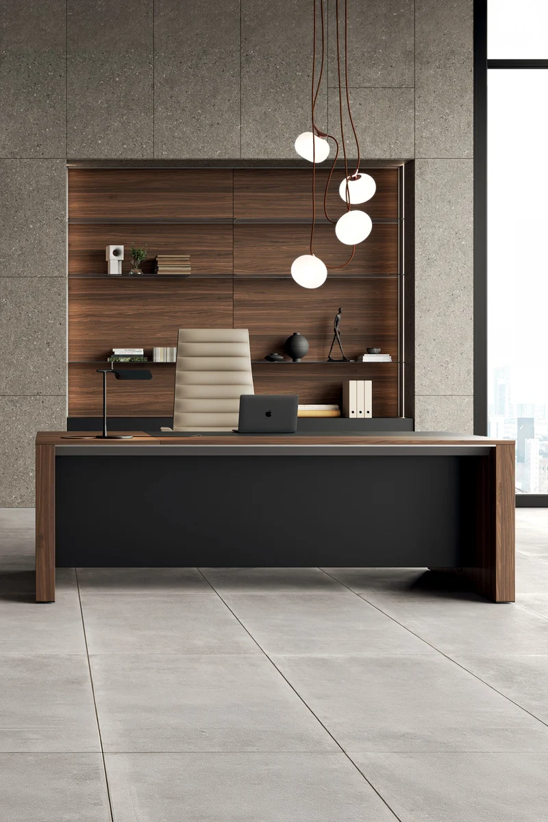 Bureau de direction L200 ONO Monolithique - Placage bois