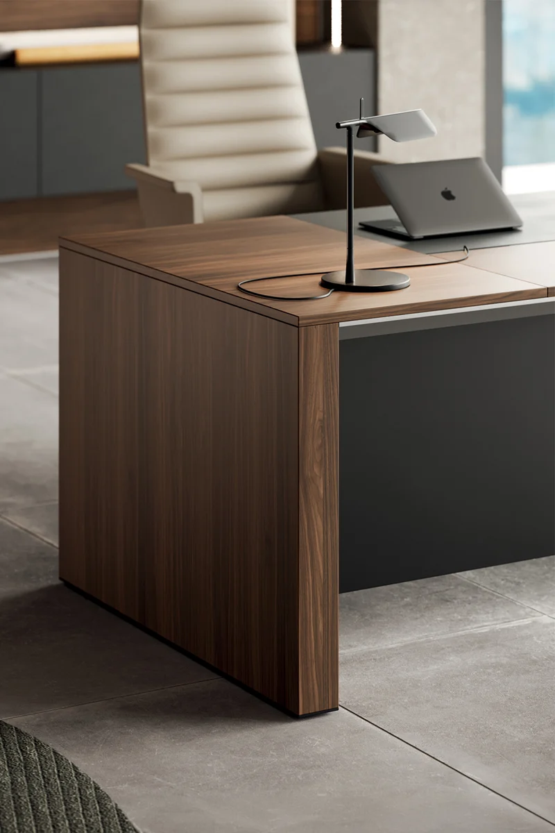 Bureau de direction L200 ONO Monolithique - Placage bois