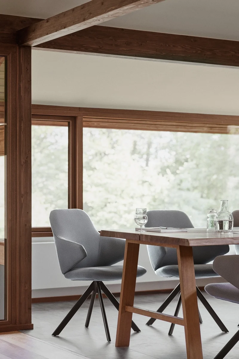 Fauteuil pivotant design NUUK – Tissu Vision Gris