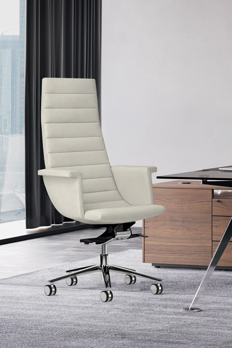 Fauteuil de direction Key cuir – Dossier haut