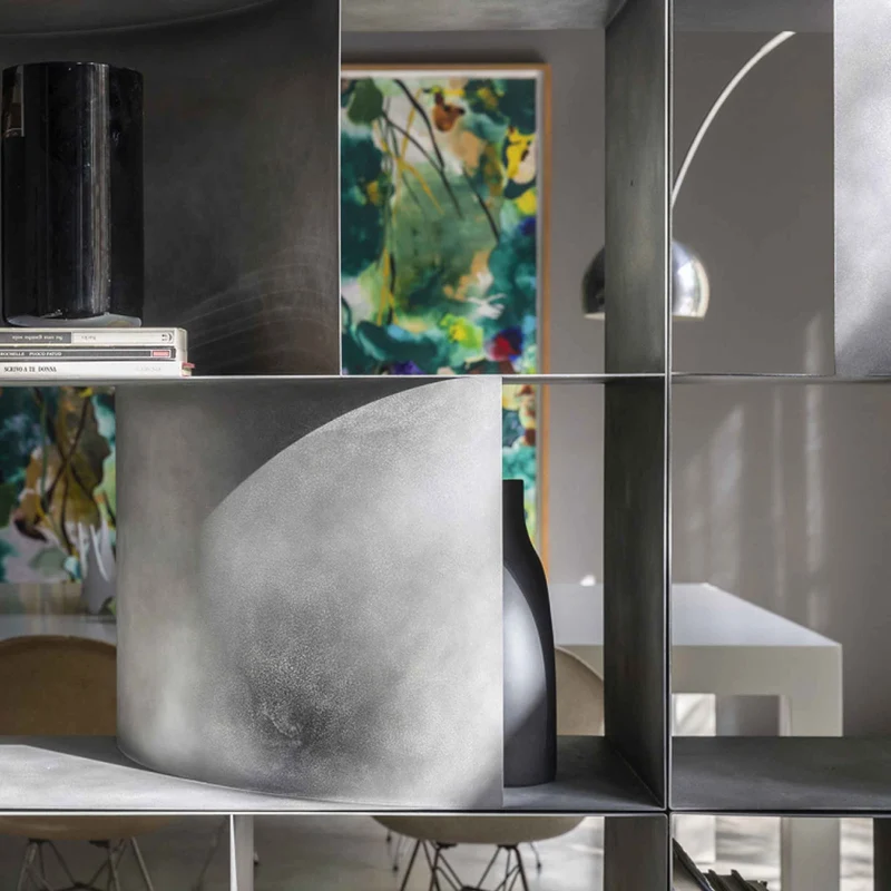 Double Sided Metal Floor Standing Bookcase JUDD BASE by Alessandro Di Prisco for Mogg