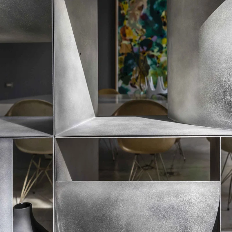 Double Sided Metal Floor Standing Bookcase JUDD BASE by Alessandro Di Prisco for Mogg