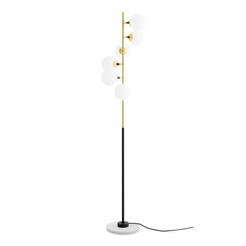 Brass and Glass Floor Lamp GALASSIA by Stilnovo