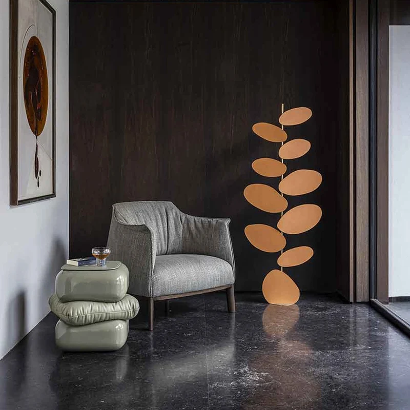 Brass Floor Lamp FOLIAGE by Six N. Five for Poltrona Frau